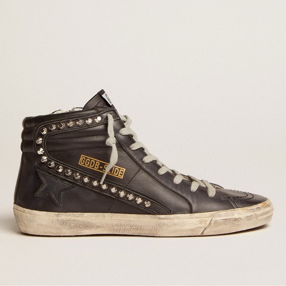 Authentic Golden Goose Women's Slide black with studs - Picture 1 of 10